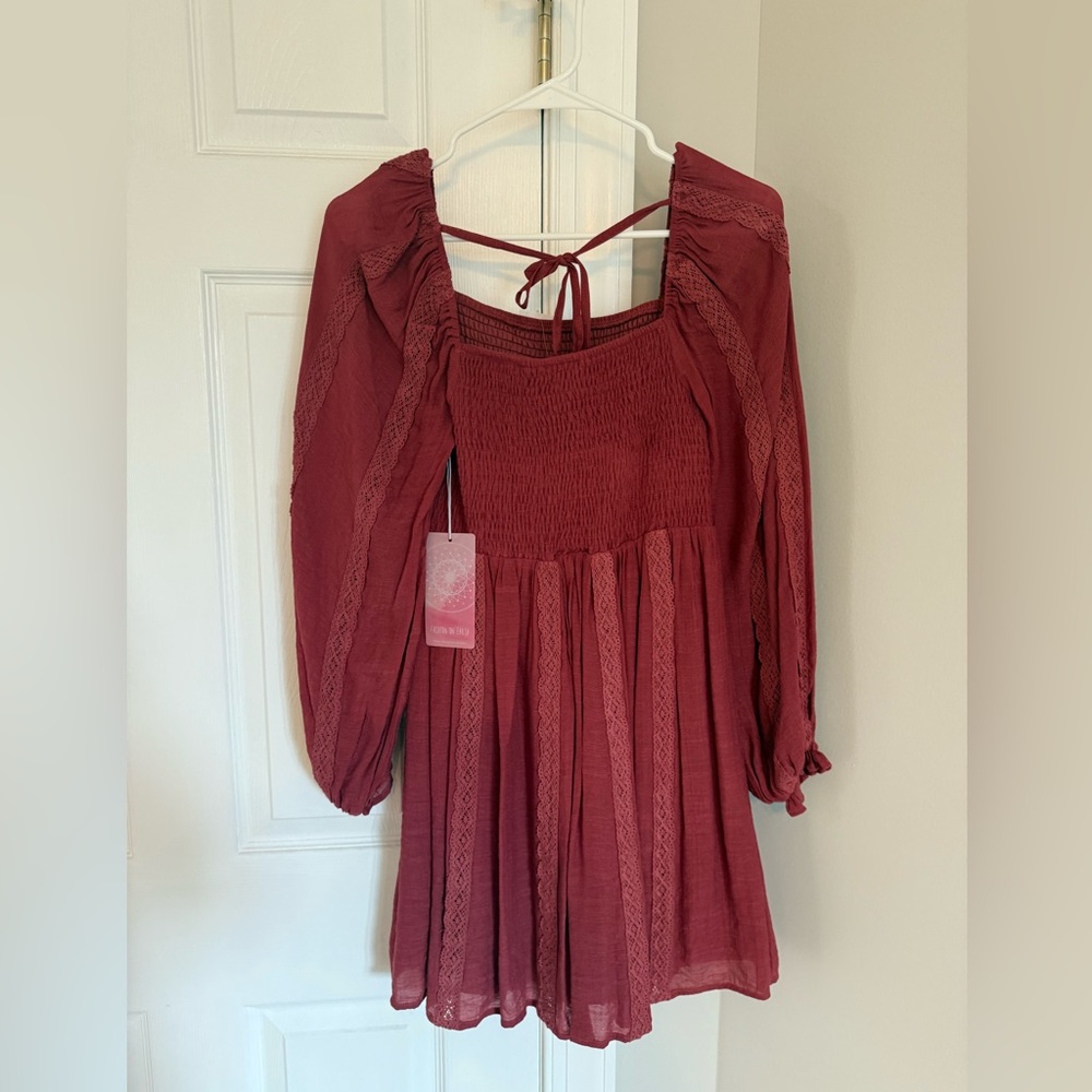 Versona Textured Burgundy Dress